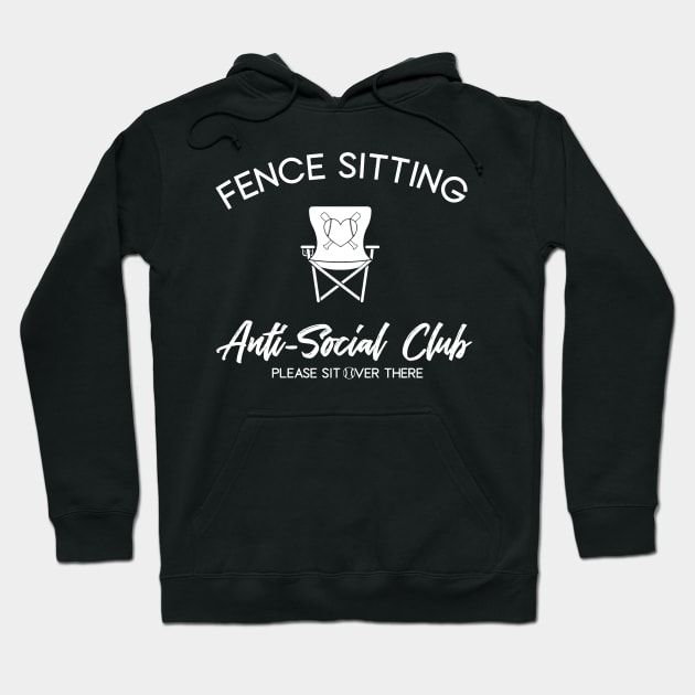 Funny Baseball Fence Sitting Anti-Social Club Please Sit Over There - Softball Hoodie by Halby